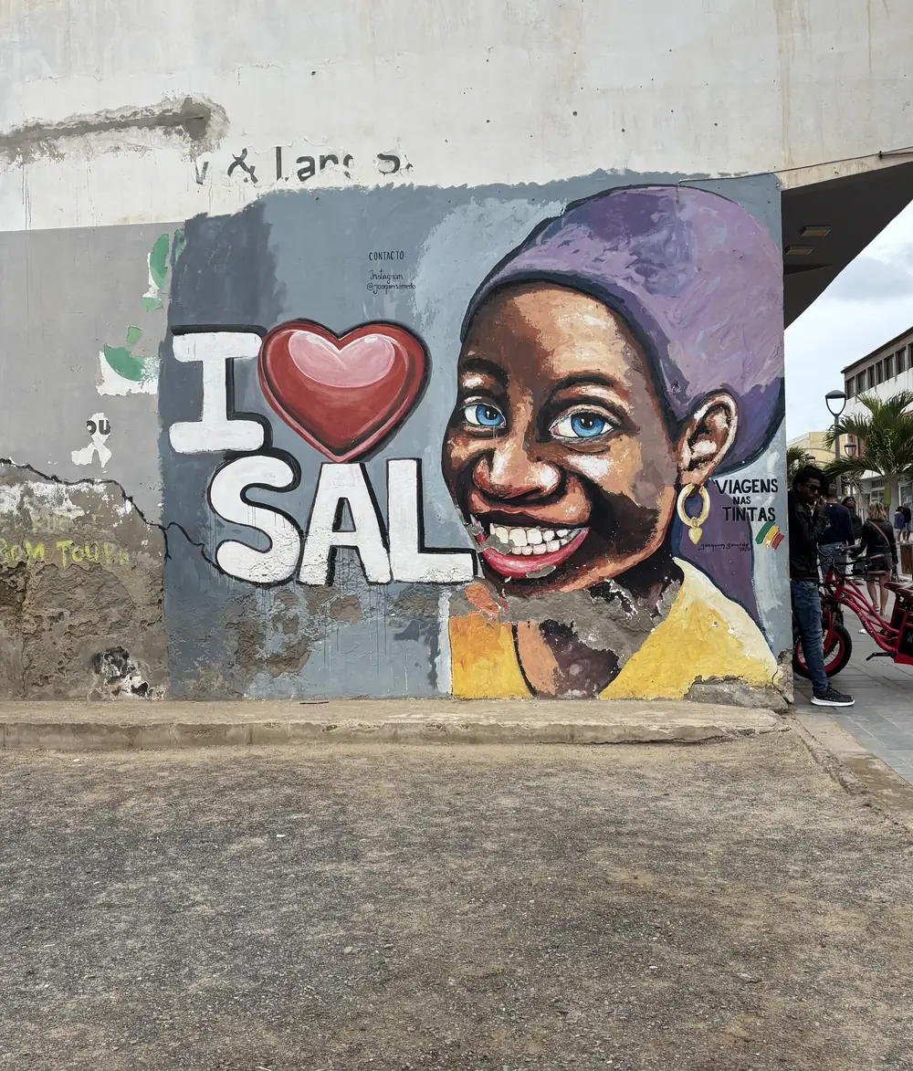 Street art « I love Sal » à Santa Maria, Sal (Cap-Vert)